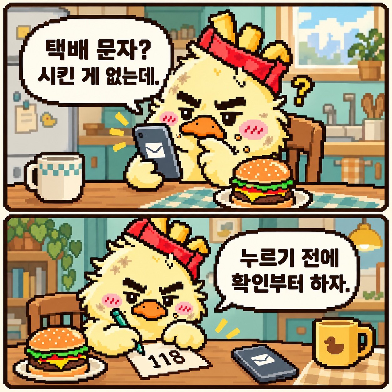 시킨 적 없는 택배 문자를 받고 먼저 확인하는 맥덕의 가상 상황극