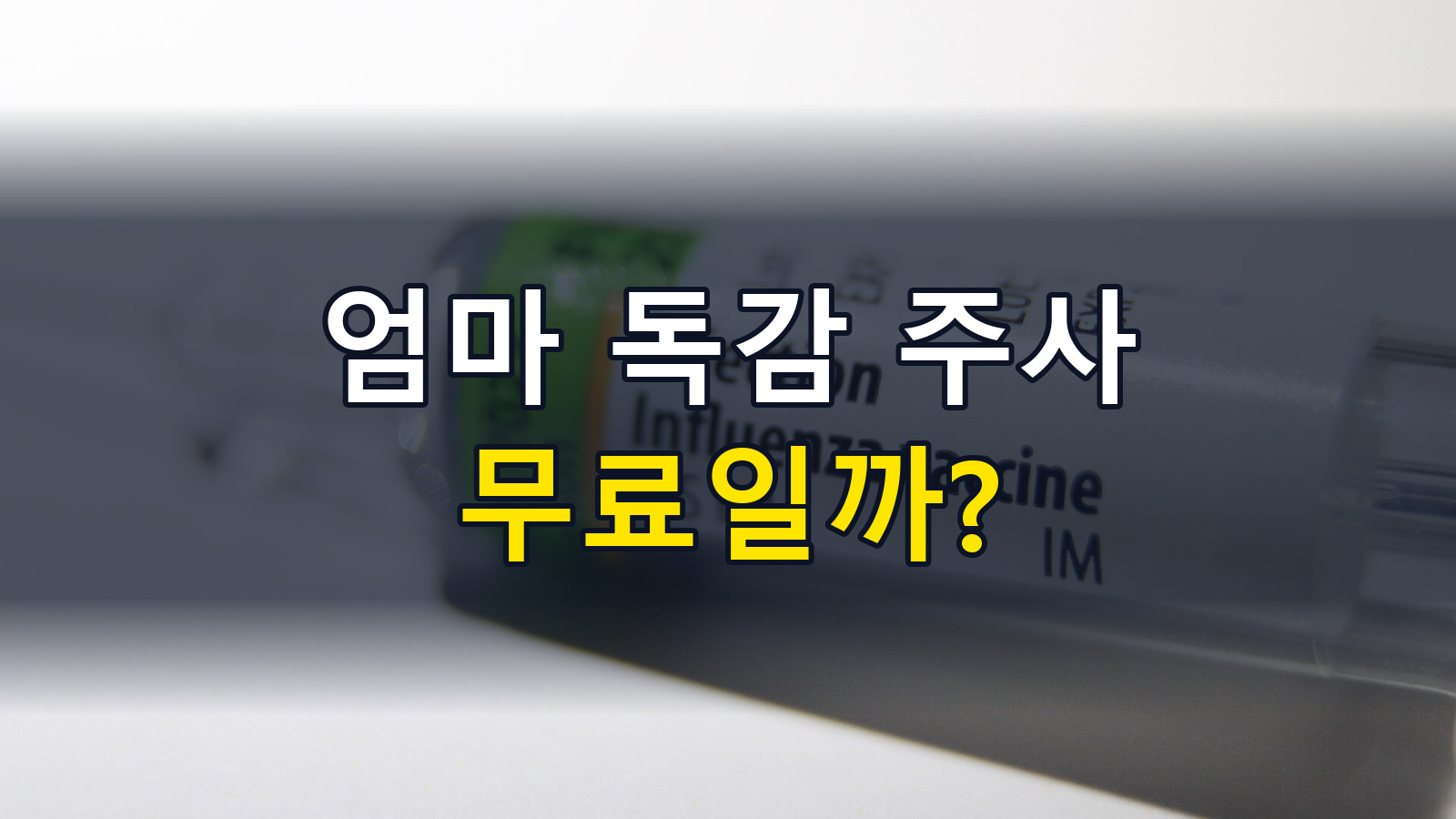 엄마 독감 주사 무료일까 표지