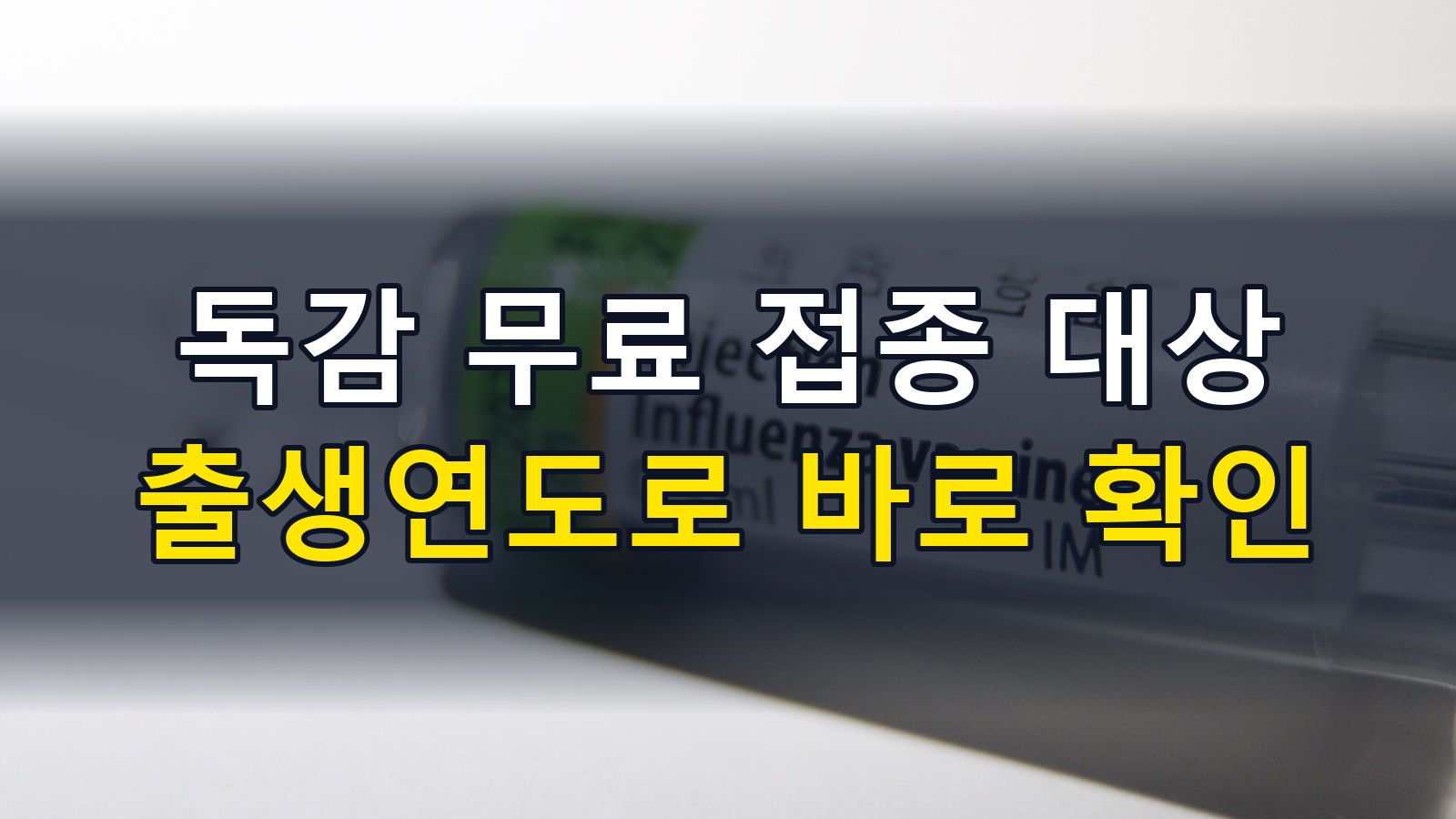 2026-2027 독감 무료 접종 대상 출생연도로 확인 대표 이미지